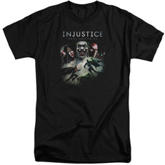 Injustice Gods Among Us Key Art Men's 18/1 Tall Cotton Short-Sleeve T-Shirt