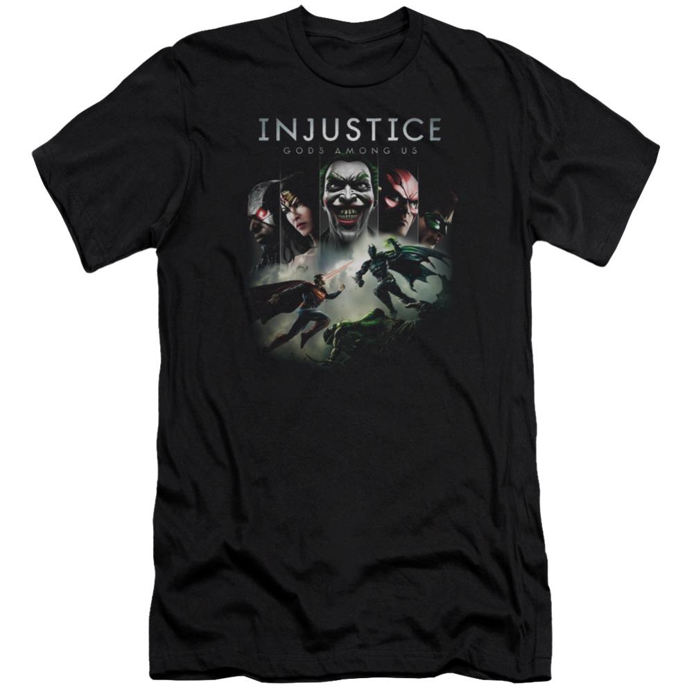 Injustice Gods Among Us Key Art Men's Ultra-Soft 30/1 Cotton Slim Short-Sleeve T-Shirt
