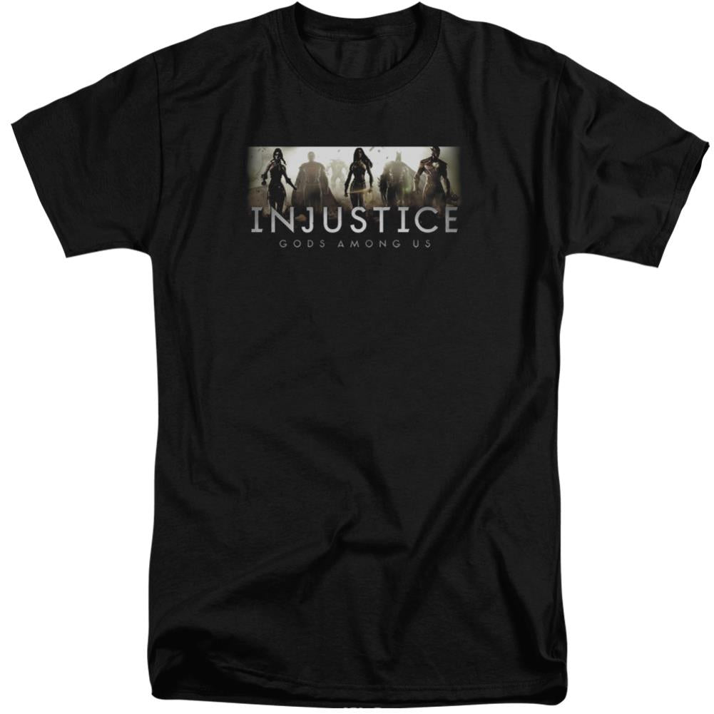 Injustice Gods Among Us Logo Men's 18/1 Tall Cotton Short-Sleeve T-Shirt