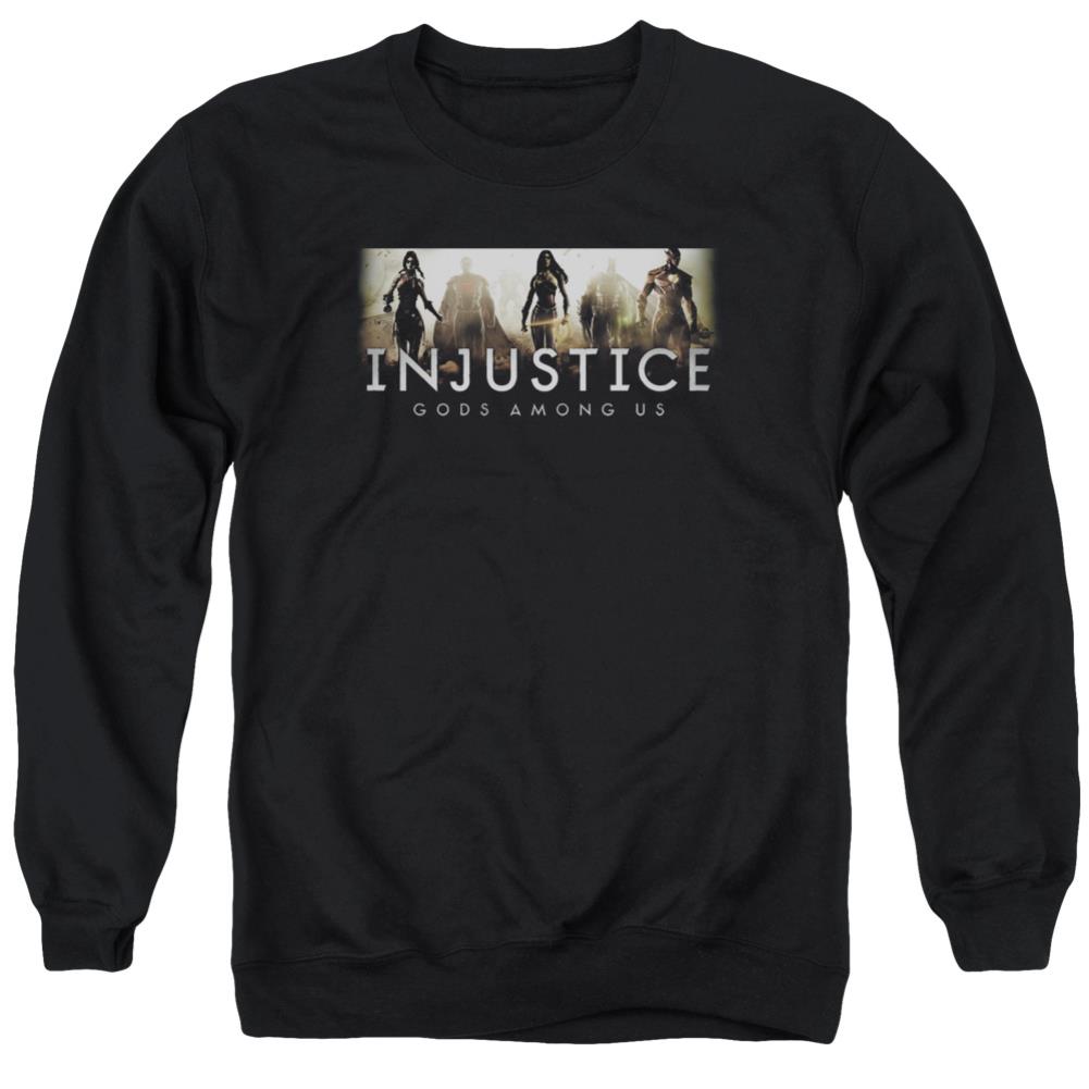 Injustice Gods Among Us Logo Men's Crewneck 50 50 Poly Long-Sleeve T-Shirt