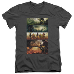 Injustice Gods Among Us Panels Men's 30/1 Cotton Slim V-Neck T-Shirt