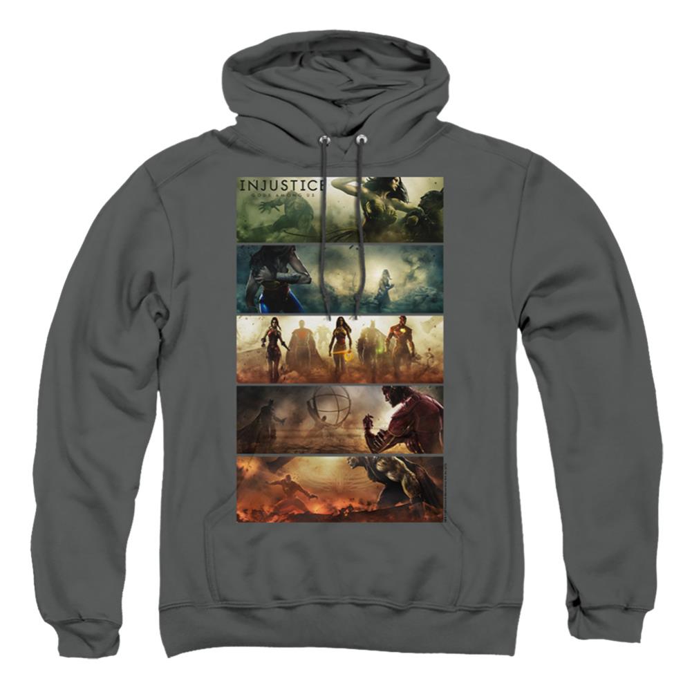Injustice Gods Among Us Panels Men's Pull-Over 75 25 Poly Hoodie