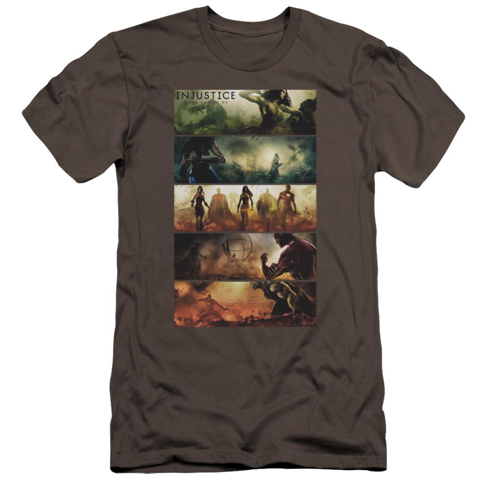 Injustice Gods Among Us Panels Men's Ultra-Soft 30/1 Cotton Slim Short-Sleeve T-Shirt
