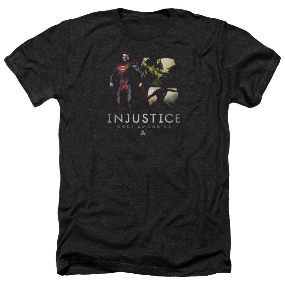 Injustice Gods Among Us Supermans Revenge Men's 30/1 Heather 60 40 Poly Short-Sleeve T-Shirt
