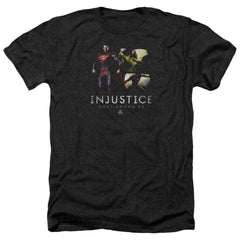 Injustice Gods Among Us Supermans Revenge Men's 30/1 Heather 60 40 Poly Short-Sleeve T-Shirt