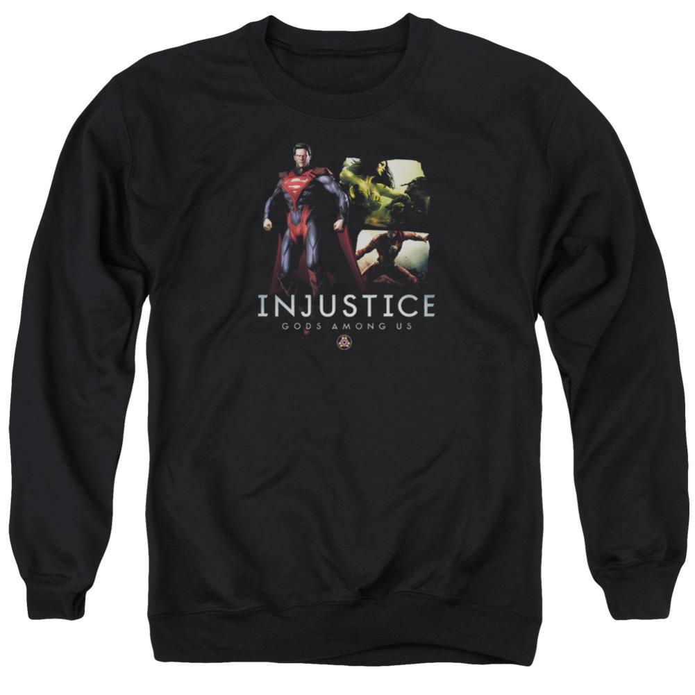 Injustice Gods Among Us Supermans Revenge Men's Crewneck 50 50 Poly Long-Sleeve T-Shirt