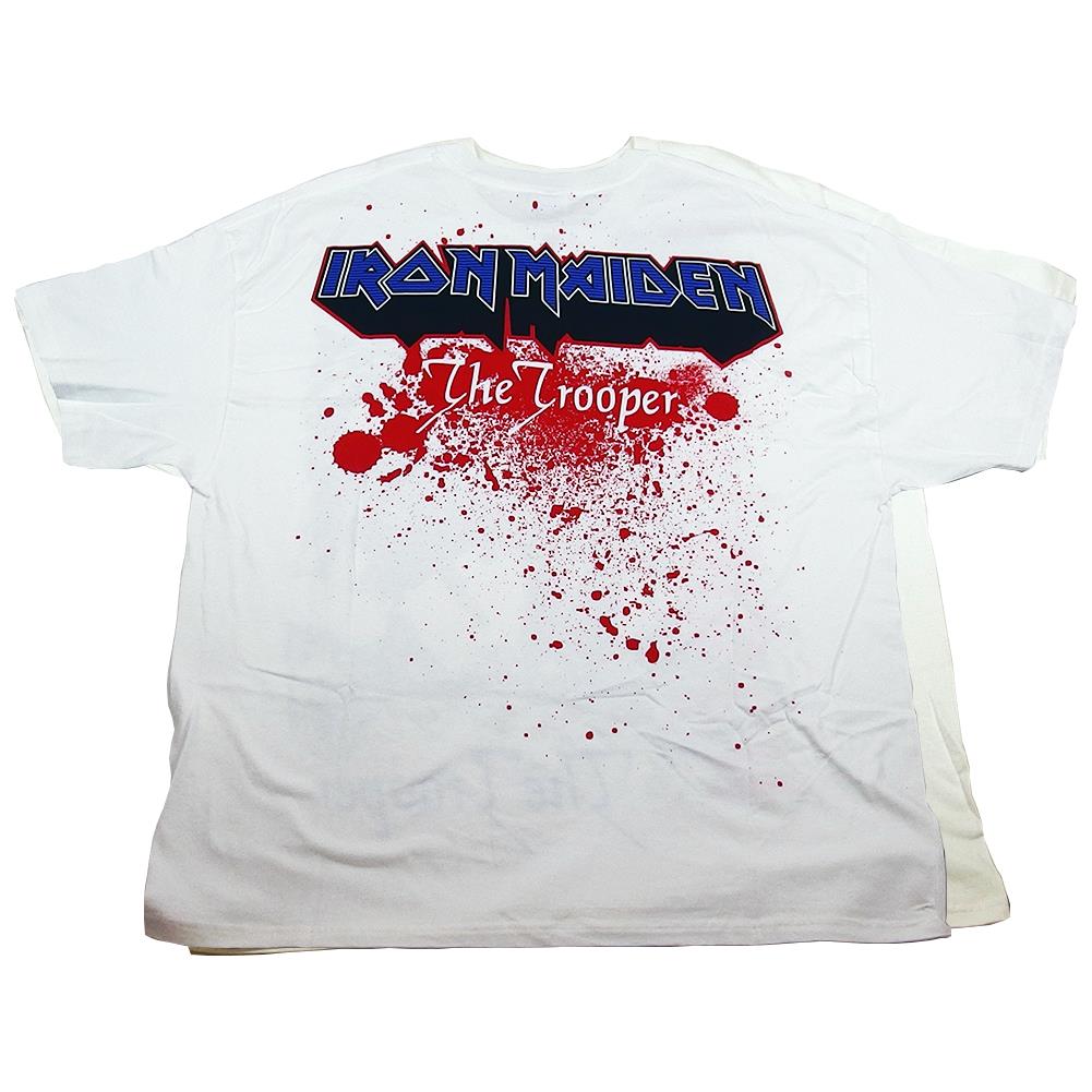 Iron Maiden Men's All-Over Splatter Trooper White T-Shirt