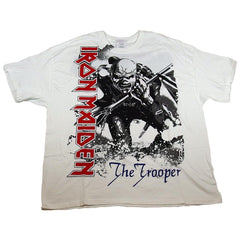 Iron Maiden Men's All-Over Splatter Trooper White T-Shirt