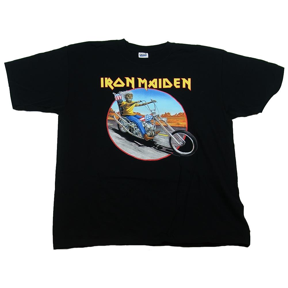 Iron Maiden Men's Motorcycle Eddie Route 666 Somewhere Back In Time Tour Black T-Shirt