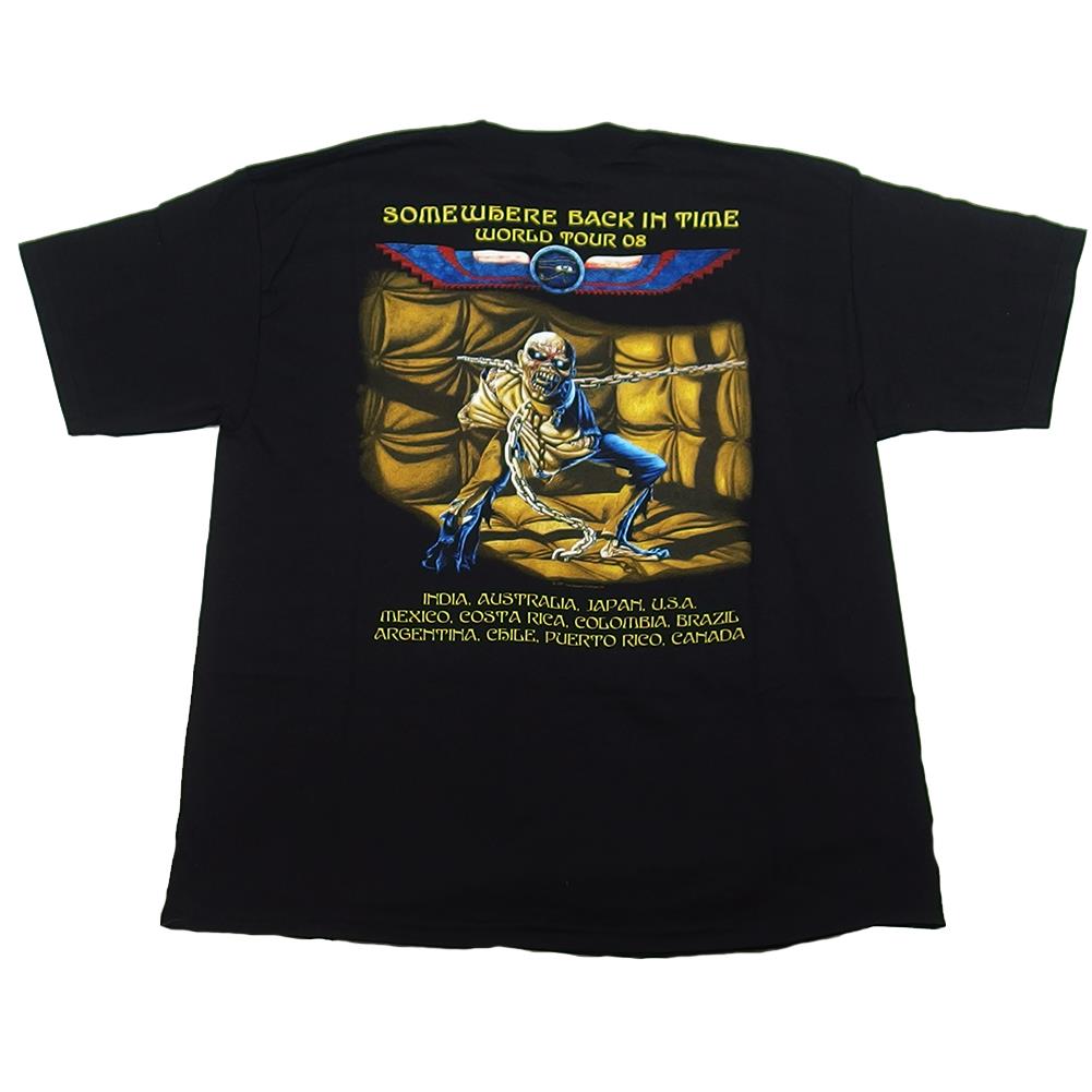 Iron Maiden Men's Trooper Somewhere Back In Time Tour Black T-Shirt