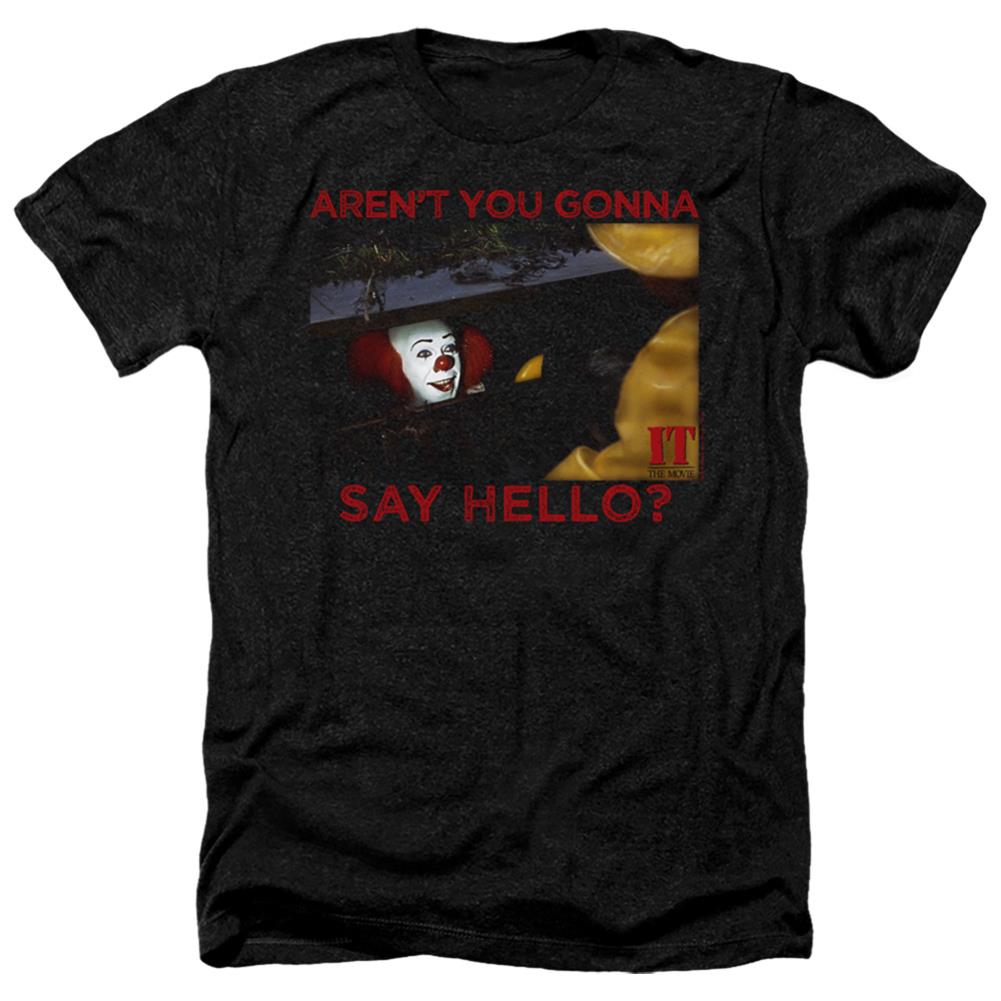 It (1990) Hello Men's 30/1 Heather 60 40 Poly Short-Sleeve T-Shirt
