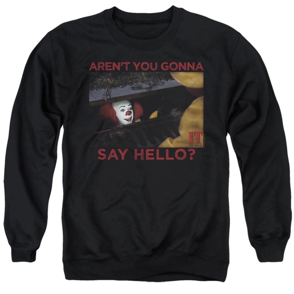 It (1990) Hello Men's Crewneck 50 50 Poly Long-Sleeve T-Shirt
