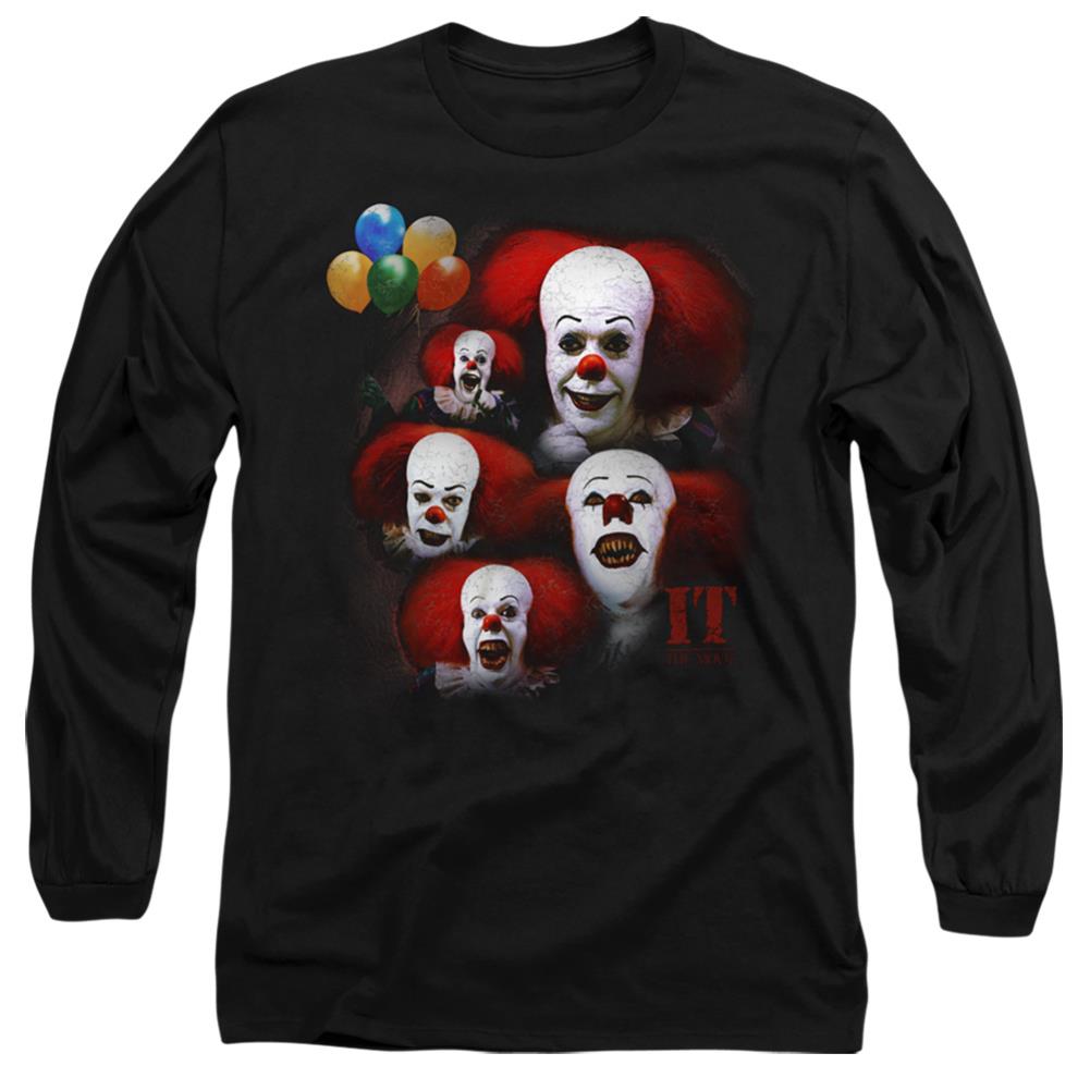 It (1990) Many Faces Of Pennywise Men's 18/1 Cotton Long-Sleeve T-Shirt