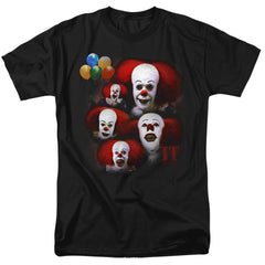 It (1990) Many Faces Of Pennywise Men's 18/1 Cotton Short-Sleeve T-Shirt