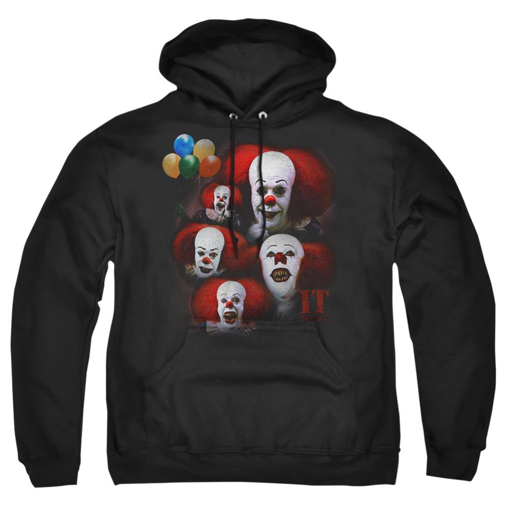 It (1990) Many Faces Of Pennywise Men's Pull-Over 75 25 Poly Hoodie