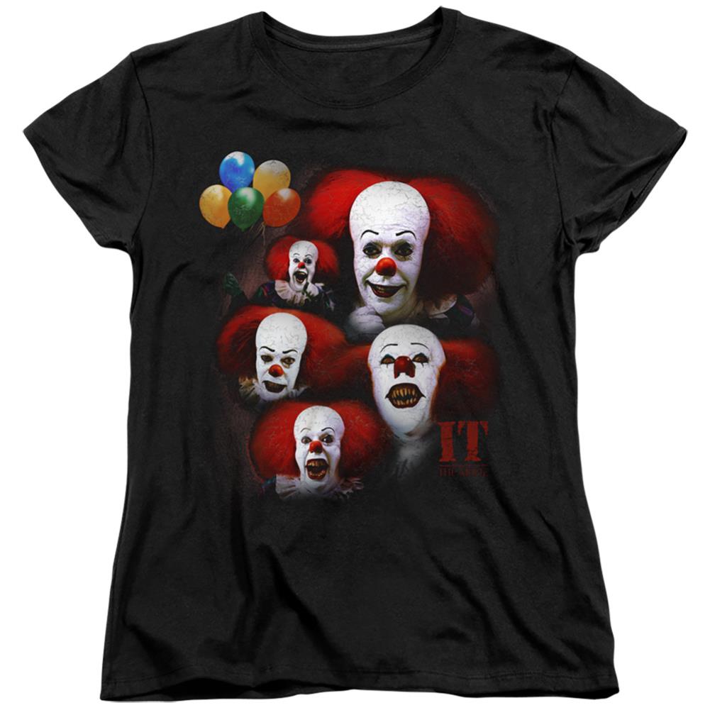 It (1990) Many Faces Of Pennywise Women's 18/1 Cotton Short-Sleeve T-Shirt