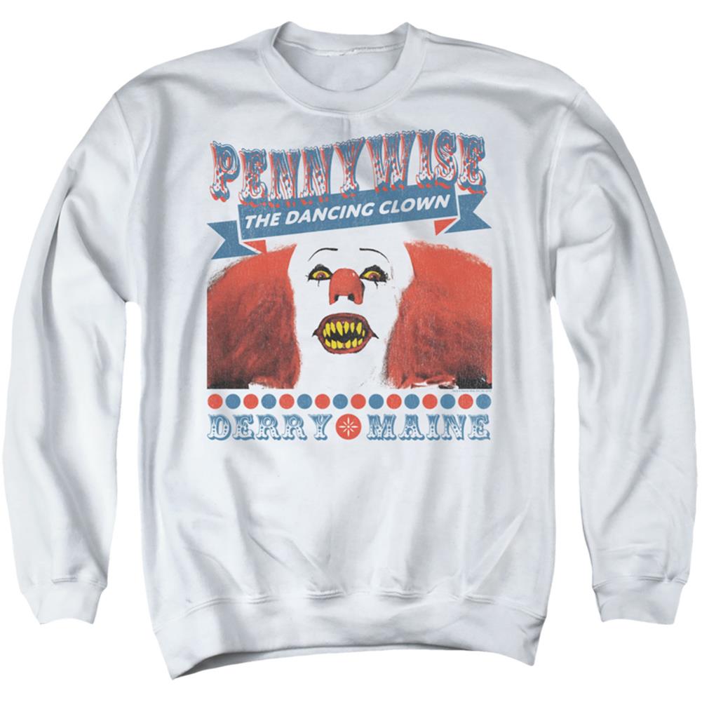 It (1990) The Dancing Clown Men's Crewneck 50 50 Poly Long-Sleeve T-Shirt