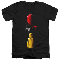 It (2017) Red Balloon Men's 30/1 Cotton Slim V-Neck T-Shirt