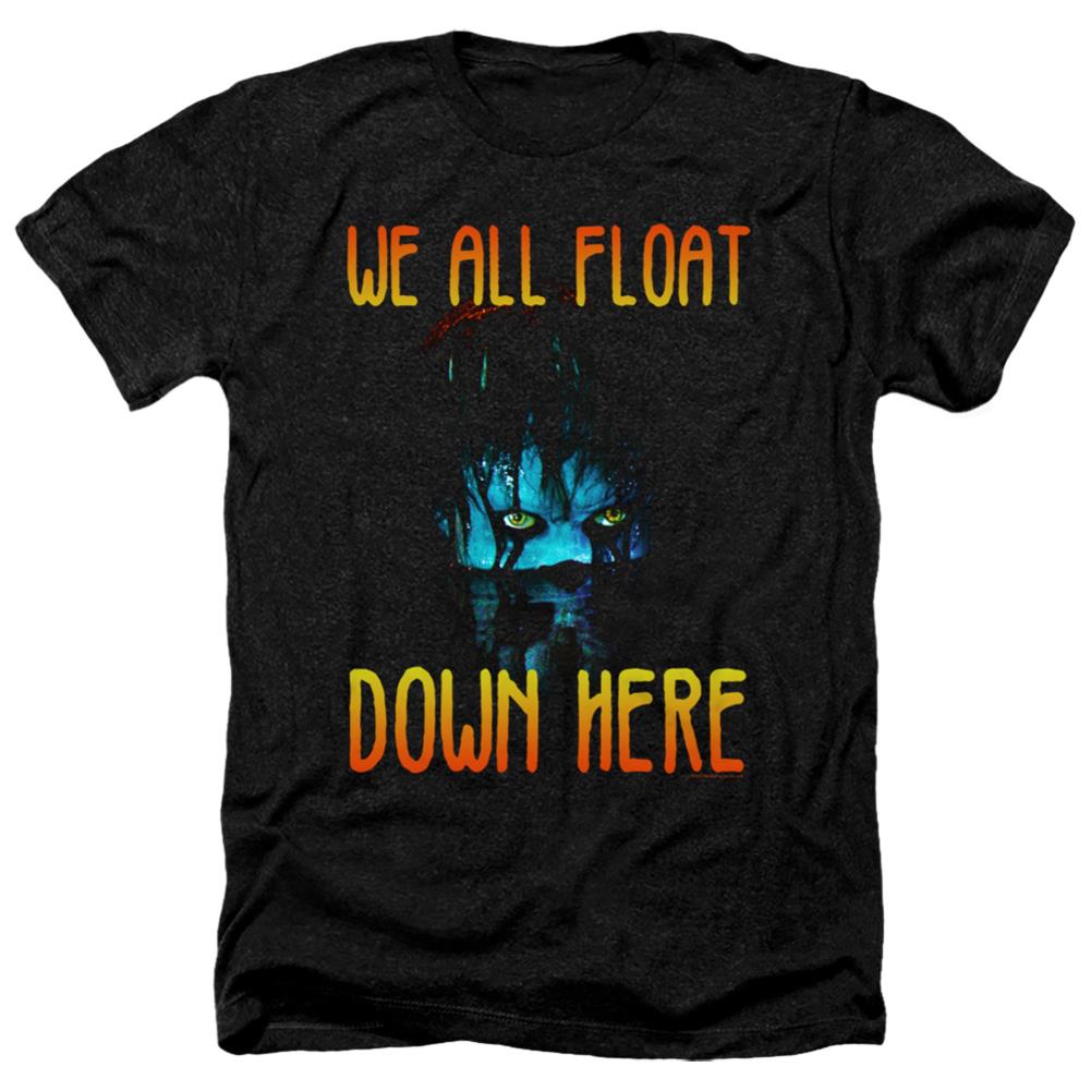 It (2017) We All Float Down Here Men's 30/1 Heather 60 40 Poly Short-Sleeve T-Shirt