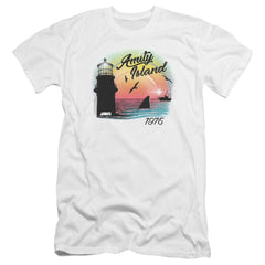 Jaws Amity Island Men's Ultra-Soft 30/1 Cotton Slim Short-Sleeve T-Shirt