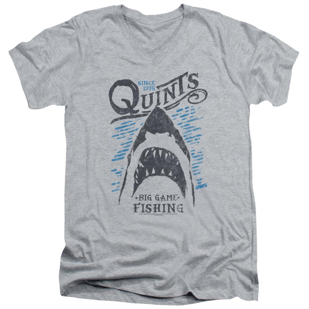 Jaws Big Game Fishing Men's 30/1 Cotton Slim V-Neck T-Shirt