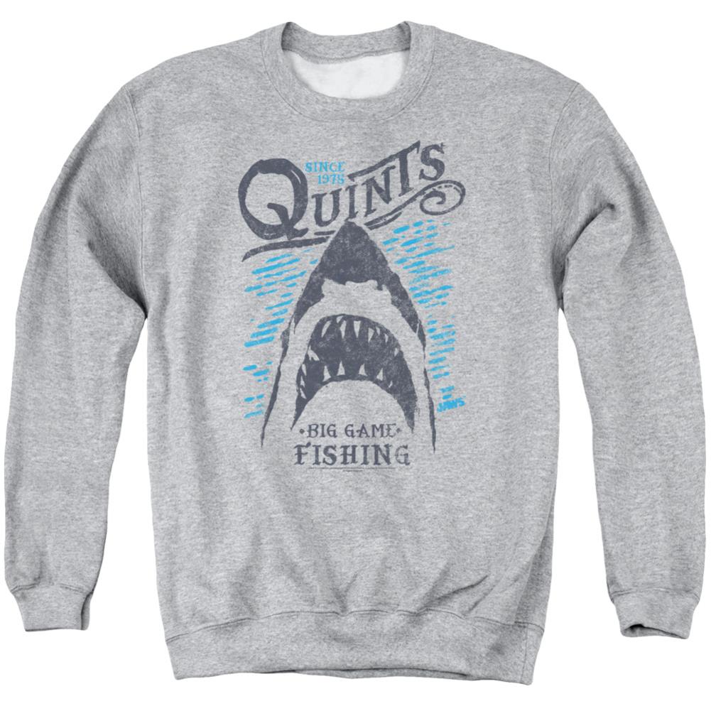 Jaws Big Game Fishing Men's Crewneck 50 50 Poly Long-Sleeve T-Shirt