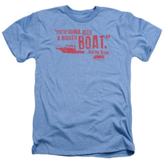 Jaws Bigger Boat Men's 30/1 Heather 60 40 Poly Short-Sleeve T-Shirt