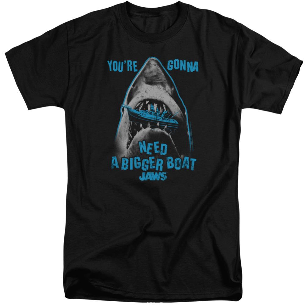 Jaws Boat In Mouth Men's 18/1 Tall Cotton Short-Sleeve T-Shirt