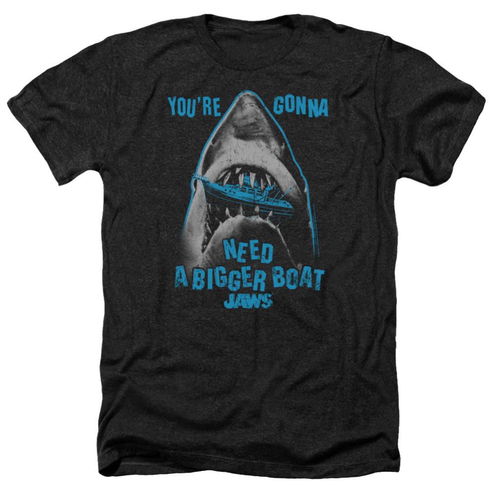 Jaws Boat In Mouth Men's 30/1 Heather 60 40 Poly Short-Sleeve T-Shirt
