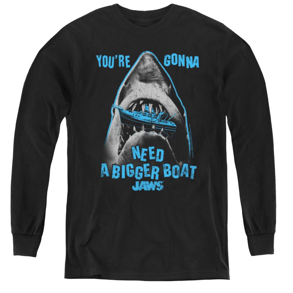 Jaws Boat In Mouth Youth Long-Sleeve T-Shirt