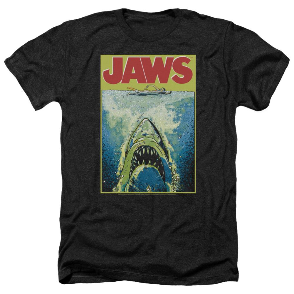 Jaws Bright Jaws Men's 30/1 Heather 60 40 Poly Short-Sleeve T-Shirt