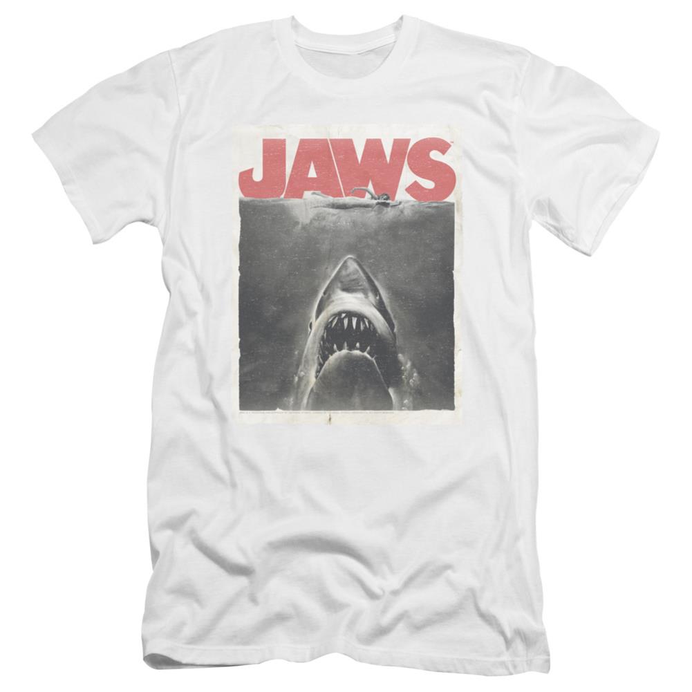 Jaws Classic Fear Men's Ultra-Soft 30/1 Cotton Slim Short-Sleeve T-Shirt