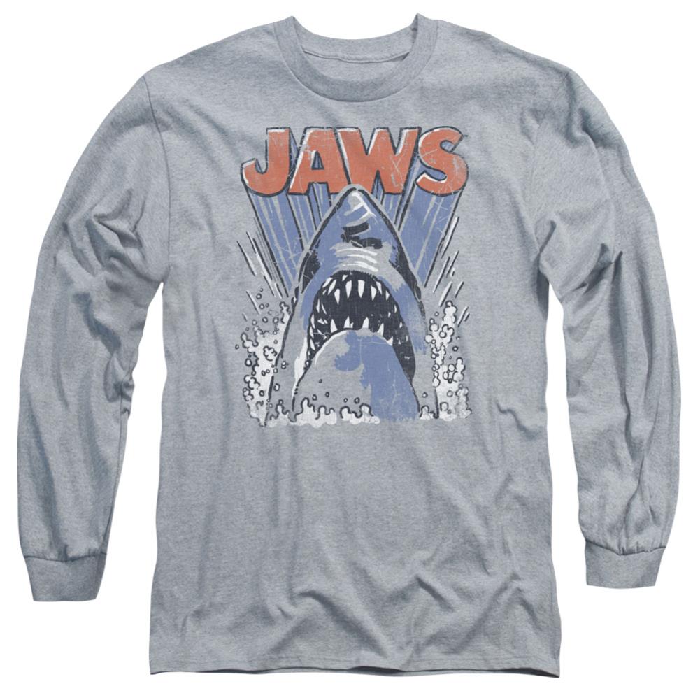 Jaws Comic Splash Men's 18/1 Cotton Long-Sleeve T-Shirt