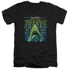Jaws Da Dum Men's 30/1 Cotton Slim V-Neck T-Shirt