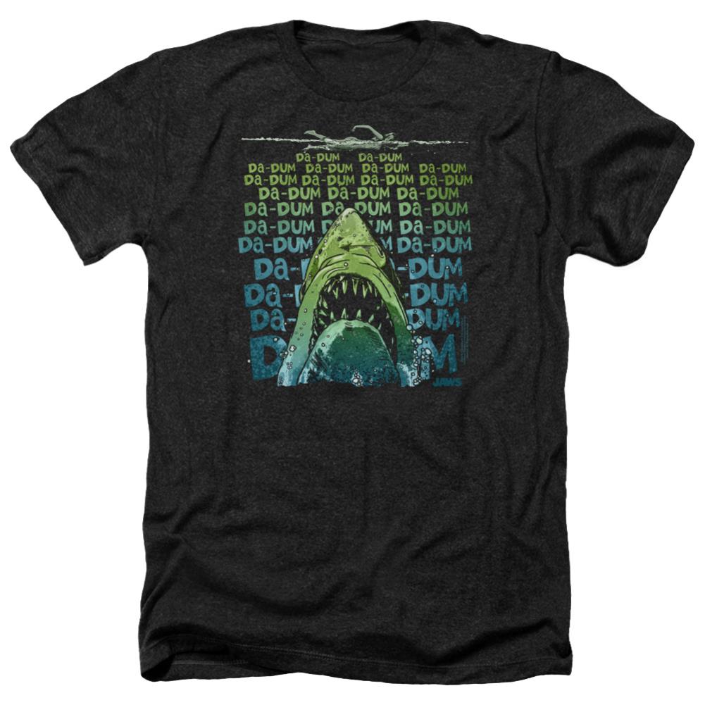 Jaws Da Dum Men's 30/1 Heather 60 40 Poly Short-Sleeve T-Shirt