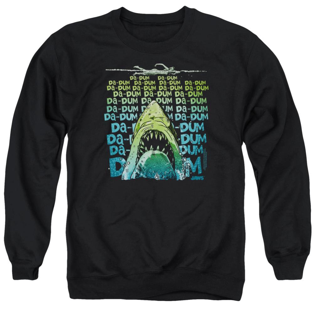 Jaws Da Dum Men's Crewneck 50 50 Poly Long-Sleeve T-Shirt
