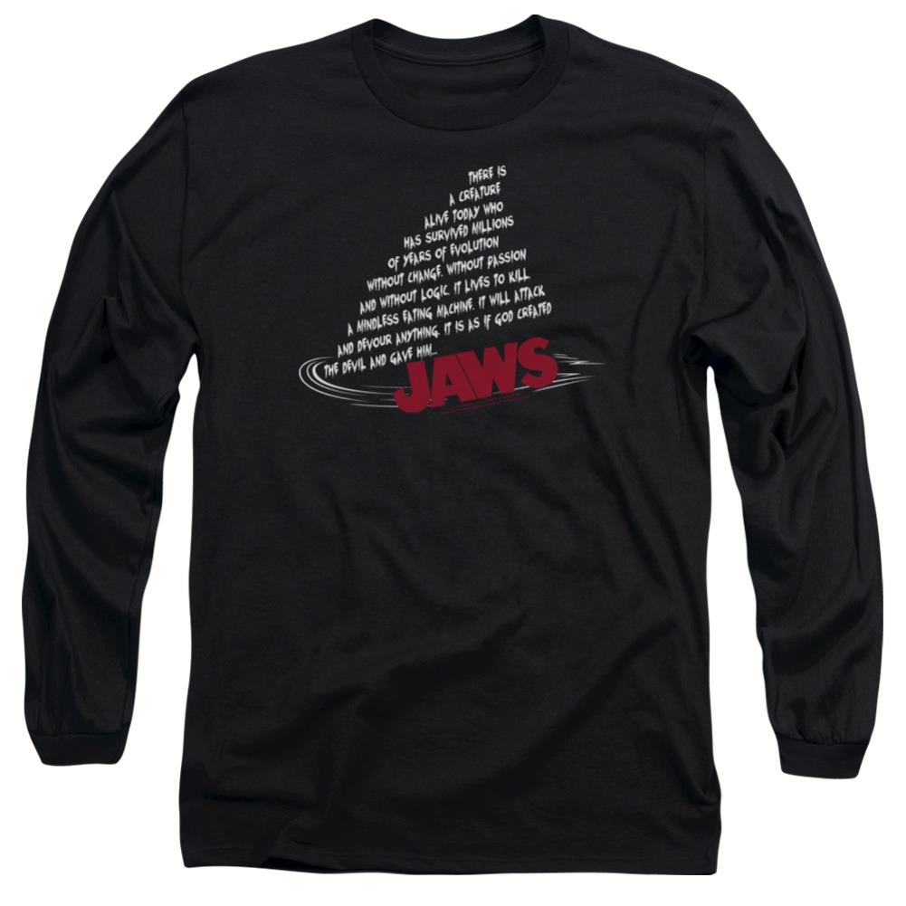 Jaws Dorsal Text Men's 18/1 Cotton Long-Sleeve T-Shirt