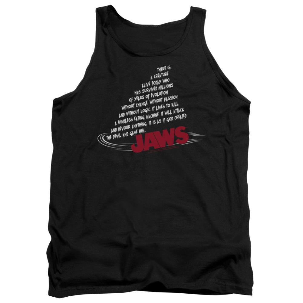 Jaws Dorsal Text Men's 18/1 Cotton Tank Top