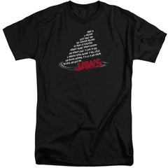Jaws Dorsal Text Men's 18/1 Tall Cotton Short-Sleeve T-Shirt