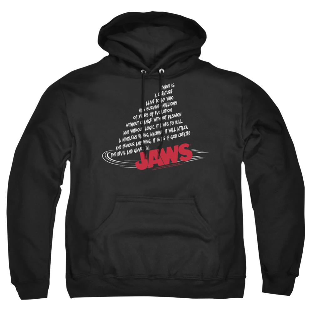 Jaws Dorsal Text Men's Pull-Over 75 25 Poly Hoodie