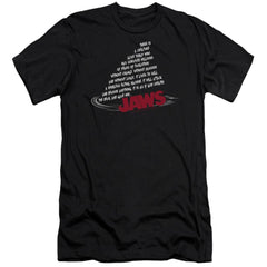 Jaws Dorsal Text Men's Ultra-Soft 30/1 Cotton Slim Short-Sleeve T-Shirt