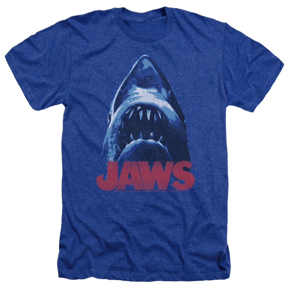 Jaws From Below Men's 30/1 Heather 60 40 Poly Short-Sleeve T-Shirt