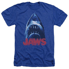 Jaws From Below Men's 30/1 Heather 60 40 Poly Short-Sleeve T-Shirt