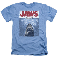 Jaws Graphic Poster Men's 30/1 Heather 60 40 Poly Short-Sleeve T-Shirt