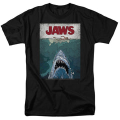 Jaws Lined Poster Men's 18/1 Cotton Short-Sleeve T-Shirt