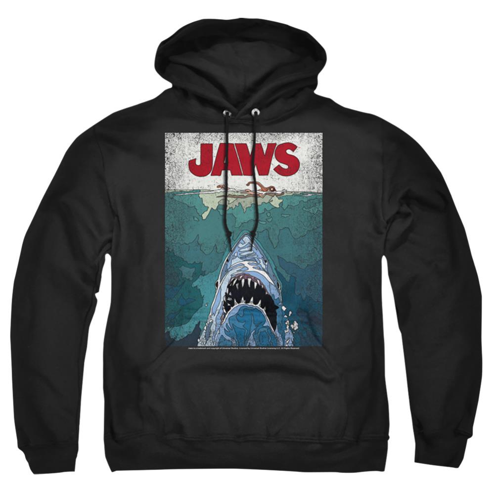 Jaws Lined Poster Men's Pull-Over 75 25 Poly Hoodie