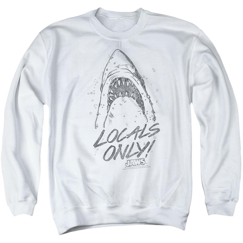 Jaws Locals Only Men's Crewneck 50 50 Poly Long-Sleeve T-Shirt