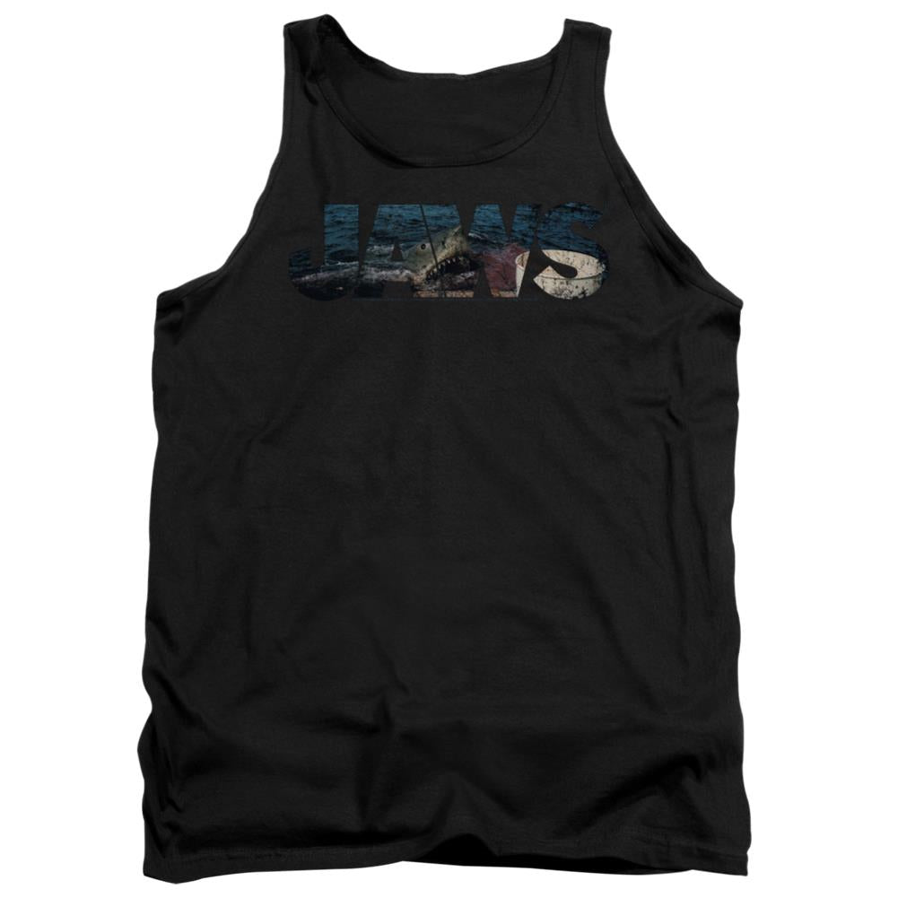 Jaws Logo Cutout Men's 18/1 Cotton Tank Top