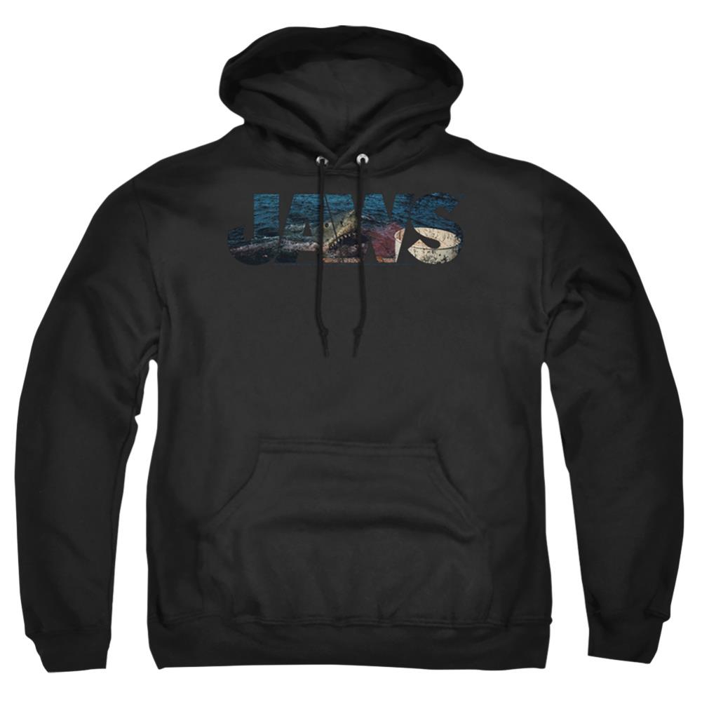 Jaws Logo Cutout Men's Pull-Over 75 25 Poly Hoodie