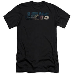 Jaws Logo Cutout Men's Ultra-Soft 30/1 Cotton Slim Short-Sleeve T-Shirt